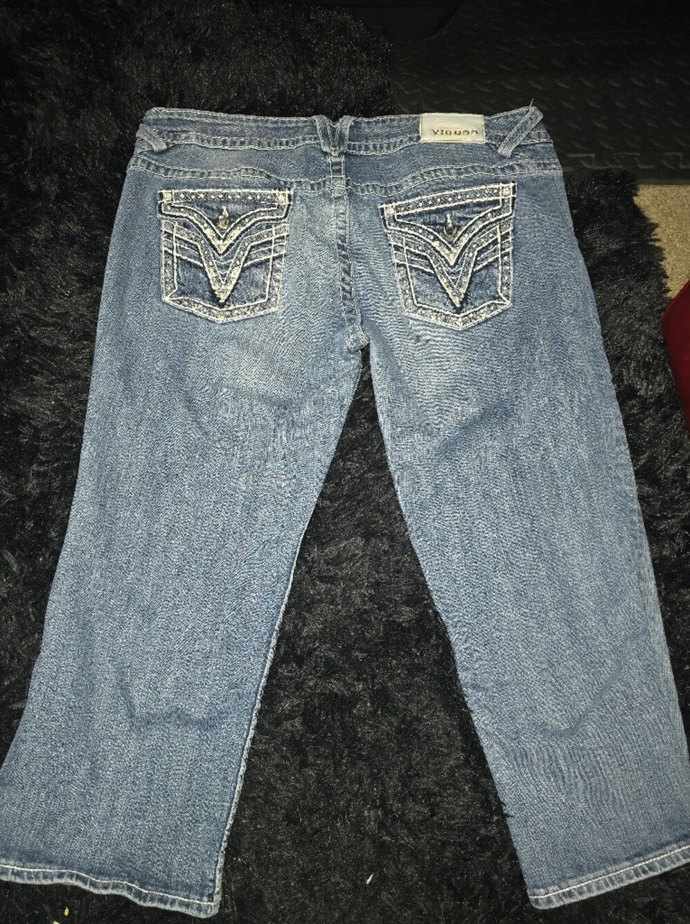 Vigoss Women’s Distressed Light Blue The New York Denim Capri Pants Size 15/16